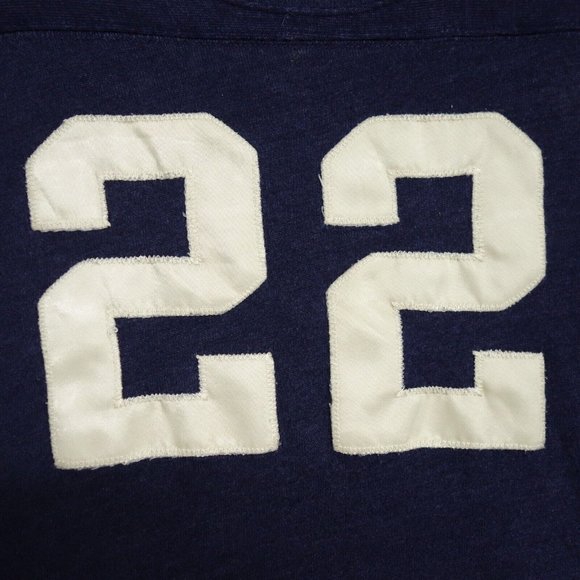 Vtg POLO SPORT Football Jersey T-Shirt Sewn Patches #22 Blue White Men's L - Picture 3 of 11